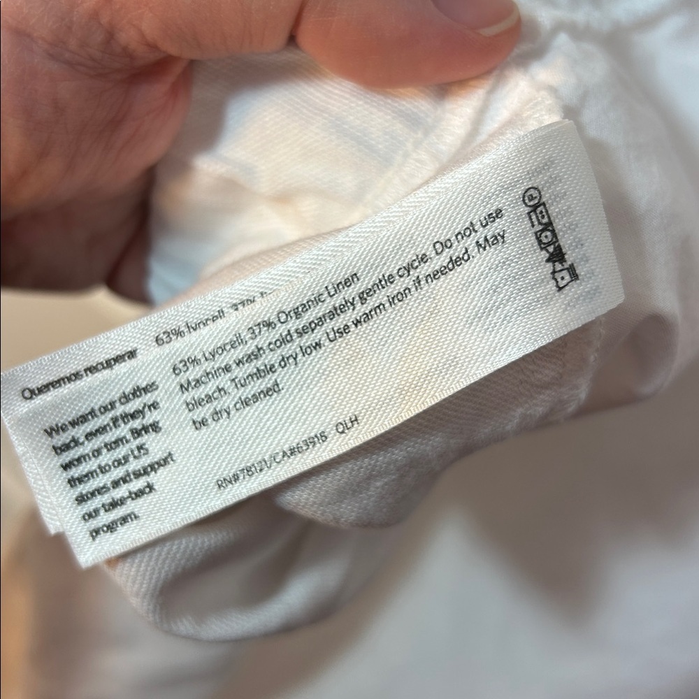 Eileen Fisher Women's White Tencel & Organic Linen Slub Easy Pant size XL - Picture 10 of 10